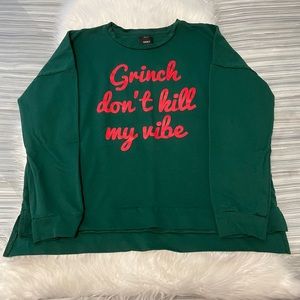 Grinch Dont Kill My Vibe Holiday Long Sleeve Shirt